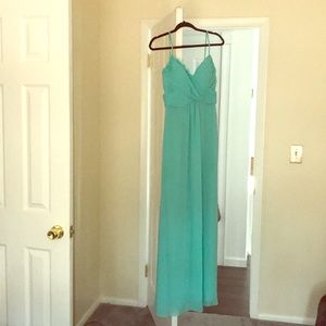 Aqua green maxi dress